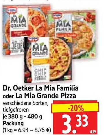 Dr. Oetker La Mia Familia oder La Mia Grande Pizza