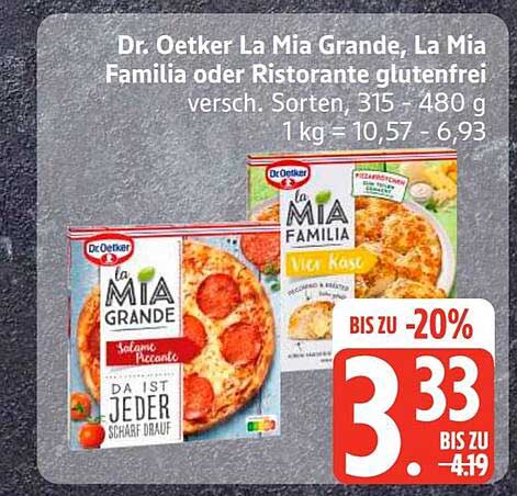 Dr. Oetker La Mia Grande, La Mia Familia oder Ristorante glutenfrei