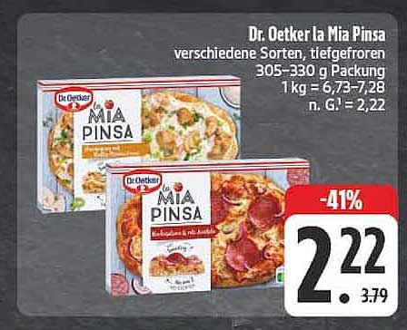 Dr. Oetker La Mia Pinsa verschiedene Sorten, tiefgefroren