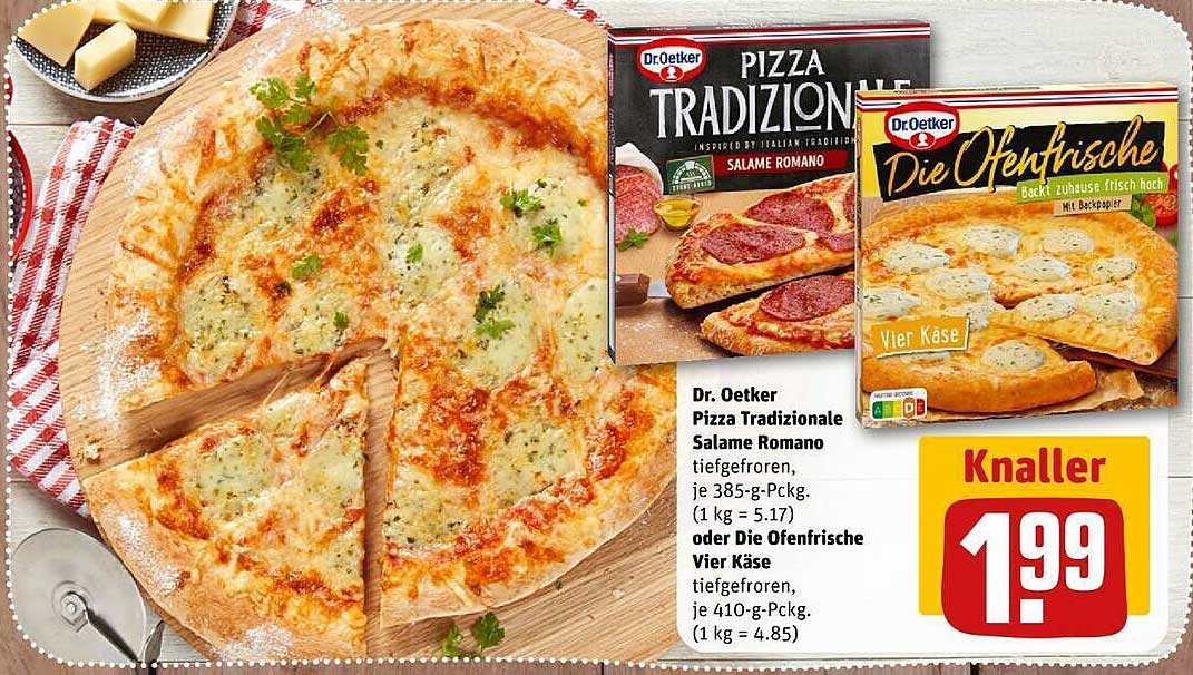 Dr. Oetker Pizza Tradizionale Salame Romano oder Die Ofenfrische Vier Käse