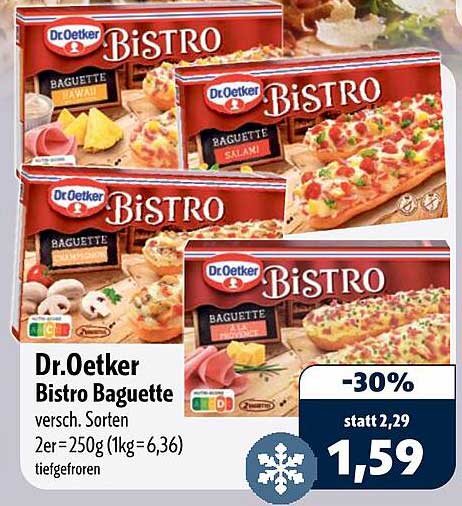 Dr.Oetker Bistro Baguette versch. Sorten 2er =250g (1kg=6,36) tiefgefroren