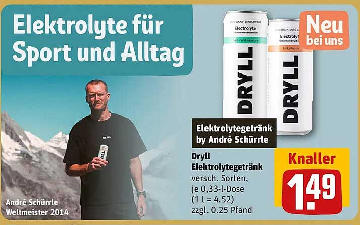 Dryll Elektrolytegetränk versch. Sorten, je 0,33-l-Dose