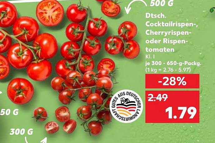 Dtsch. Cocktailrispen-, Cherryrispen- oder Rispen-tomaten