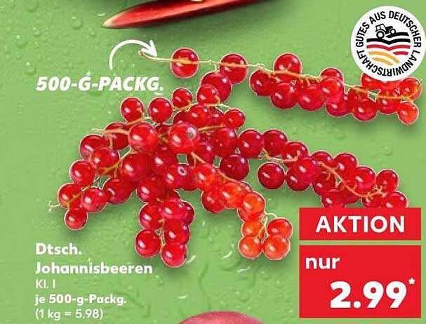 Dtsch. Johannisbeeren Kl. I je 500-g-Packg.