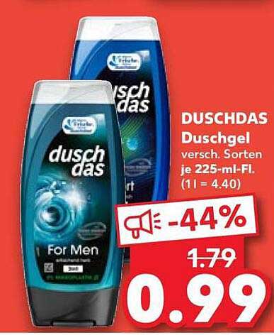 DUSCHDAS Duschgel versch. Sorten je 225-ml-Fl. (1 l = 4.40)