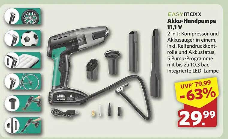 EASYmaxx Akku-Handpumpe 11,1 V