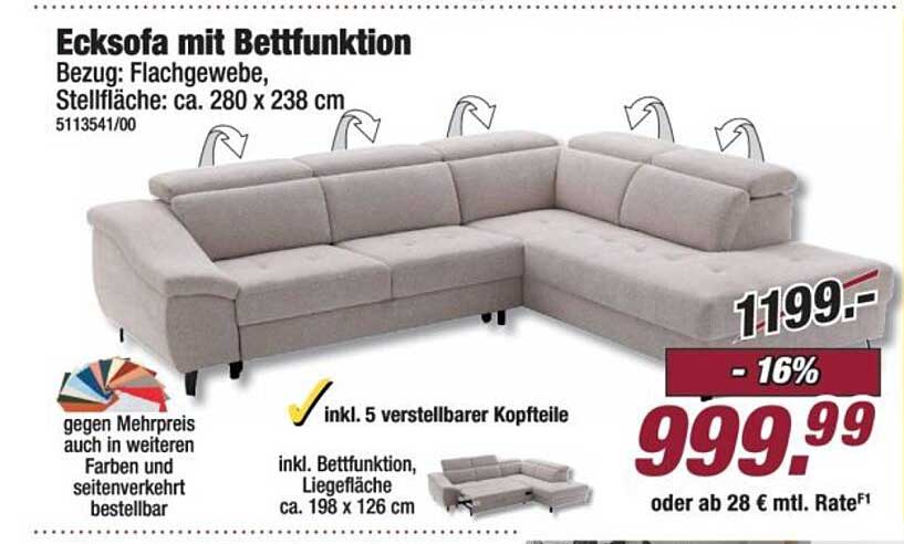 Ecksofa mit Bettfunktion