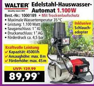 Edelstahl-Hauswasser-Automat 1.100 W