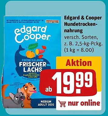 Edgard & Cooper Hundefutternahrung versch. Sorten, z. B. 2,5-kg-Pckg. (1 kg = 8.00)