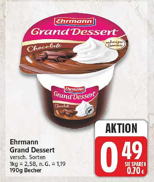 Ehrmann Grand Dessert versch. Sorten 190g Becher
