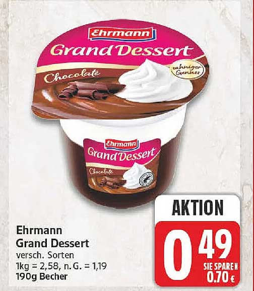 Ehrmann Grand Dessert versch. Sorten 190g Becher