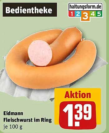 Eidmann Fleischwurst im Ring je 100 g