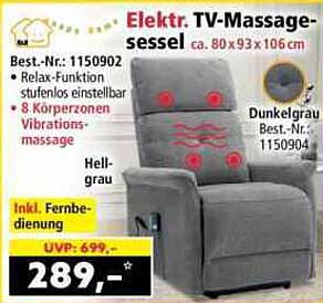 Elektr. TV-Massage-sessel ca. 80 x 93 x 106 cm