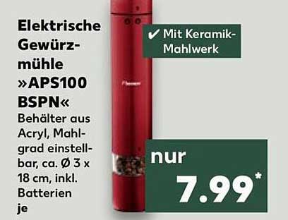 Elektrische Gewürzmühle »APS100 BSPN«