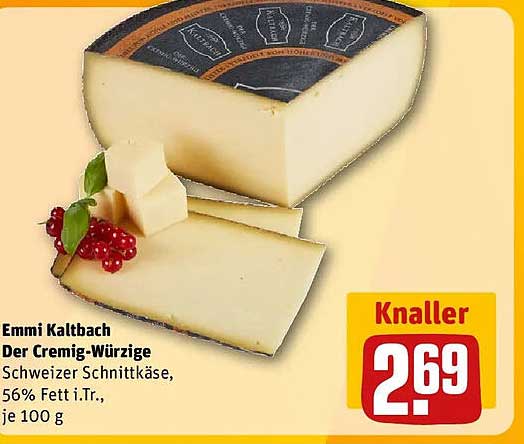 Emmi Kaltbach Der Cremig-Würzige Schweizer Schnittkäse, 56% Fett i.Tr., je 100 g