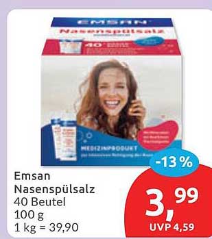 Emsan Nasenspülsalz 40 Beutel 100 g