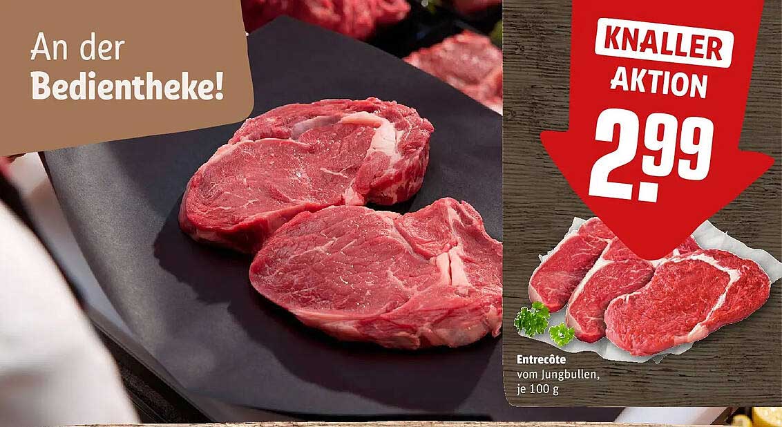 Entrecôte vom Jungbullen, je 100 g