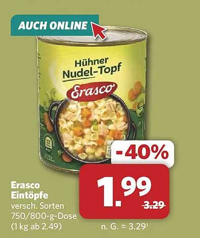 Erasco Eintöpfe versch. Sorten 750/800-g-Dose