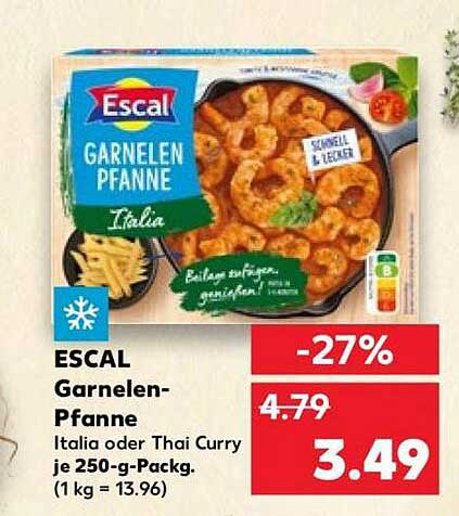 ESCAL Garnelen-Pfanne Italia oder Thai Curry je 250-g-Packg. (1 kg = 13.96)