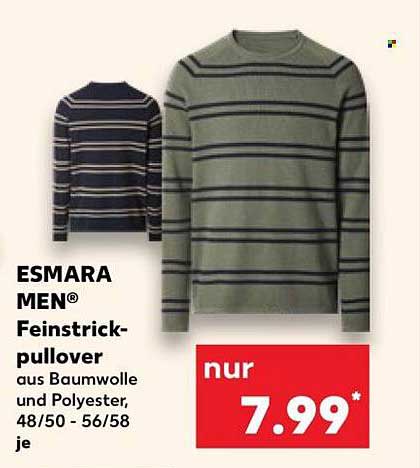 ESMARA MEN® Feinstrickpullover aus Baumwolle und Polyester, 48/50 - 56/58 je