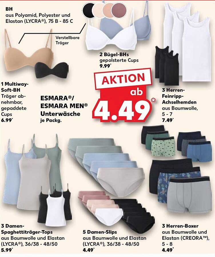 ESMARA®/ESMARA MEN® Unterwäsche je Packg.