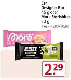 Esn Designer Bar 45 g oder More Statisbites 50 g