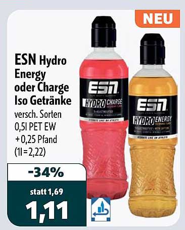 ESN Hydro Energy oder Charge Iso Getränke