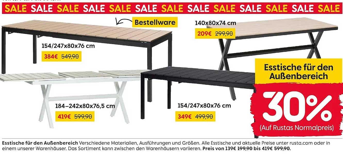 Esstische für den Außenbereich