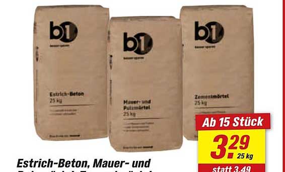 Estrich-Beton, Mauer- und