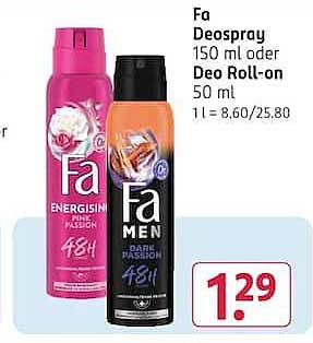 Fa Deospray 150 ml oder Deo Roll-on 50 ml