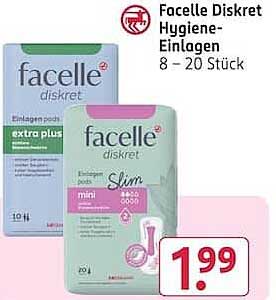Facelle Diskret Hygiene-Einlagen 8 – 20 Stück