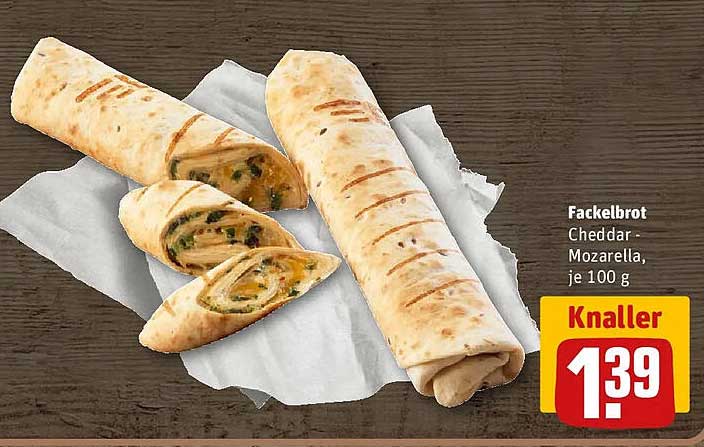 Fackelbrot Cheddar - Mozarella, je 100 g