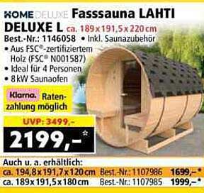 Fasssauna LAHTI DELUXE L