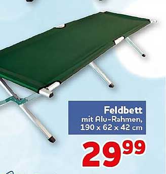 Feldbett mit Alu-Rahmen, 190 x 62 x 42 cm