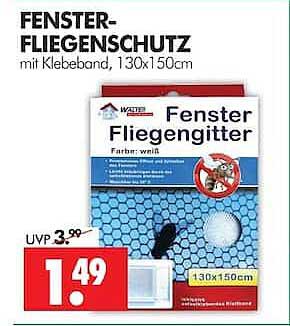 FENSTER-FLIEGENSCHUTZ mit Klebeband, 130x150cm