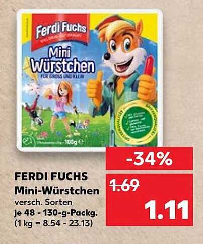 FERDI FUCHS Mini-Würstchen versch. Sorten je 48 - 130-g-Packg. (1 kg = 8.54 - 23.13)