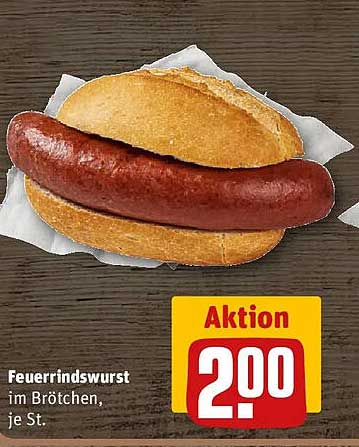 Feuer­rindswurst im Brötchen, je St.