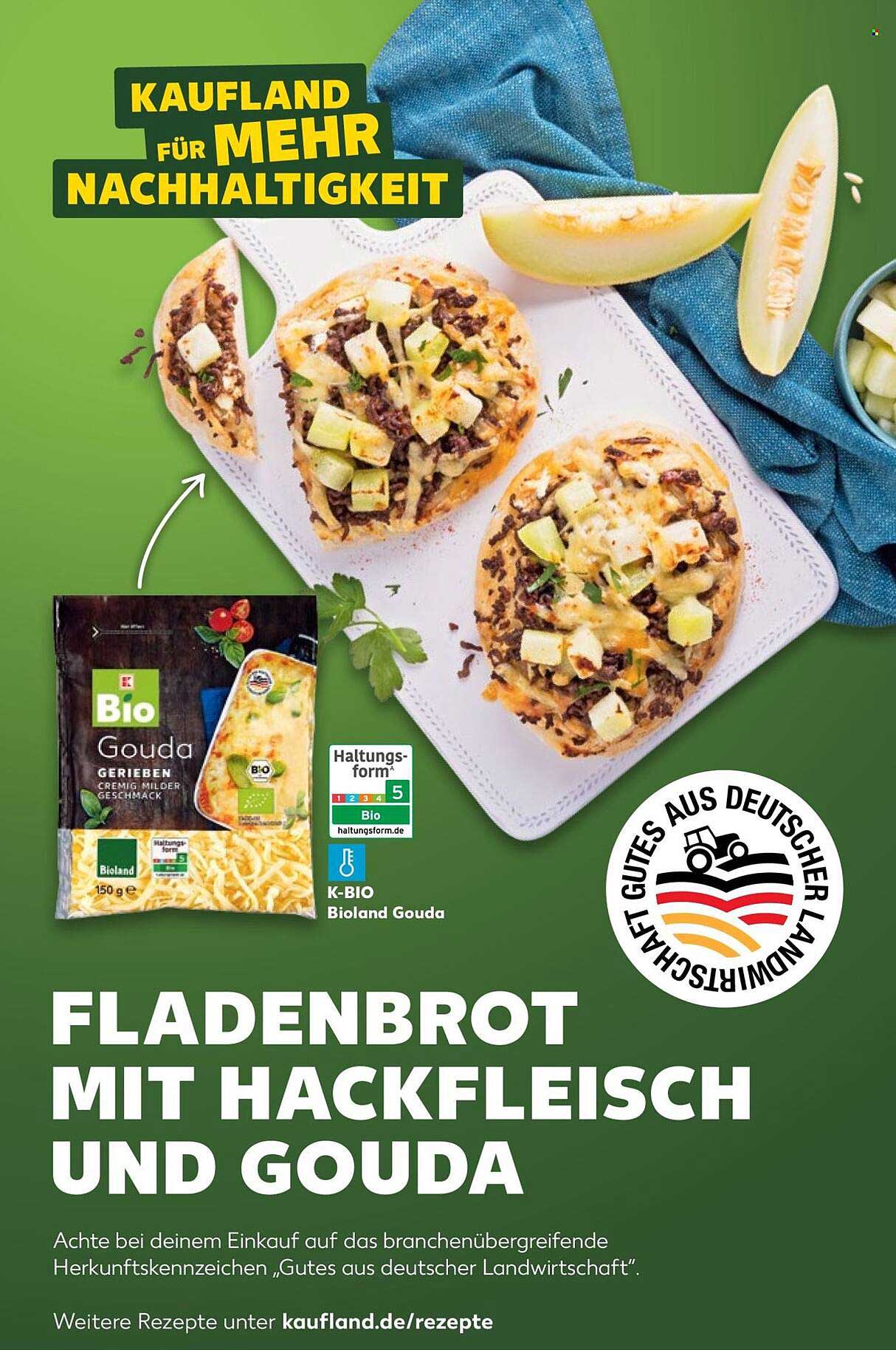 FLADENBROT MIT HACKFLEISCH UND GOUDA