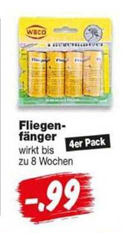 Fliegen-fänger wirkt bis zu 8 Wochen 4er Pack