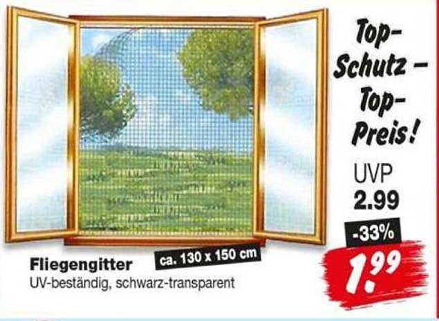 Fliegengitter UV-beständig, schwarz-transparent