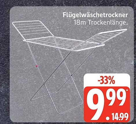 Flügelwäschestrockner 18m Trockenlänge.