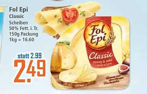 Fol Epi Classic Scheiben 50% Fett. i. Tr. 150g Packung