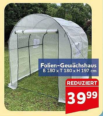 Folien-Gewächshaus B 180 x T 180 x H 197 cm