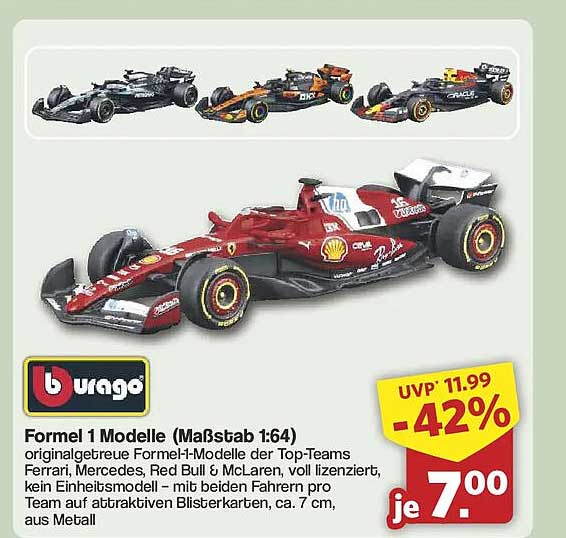 Formel 1 Modelle (Maßstab 1:64)