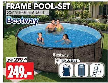 FRAME POOL-SET Ø366x100cm, 9150 Liter Bestway