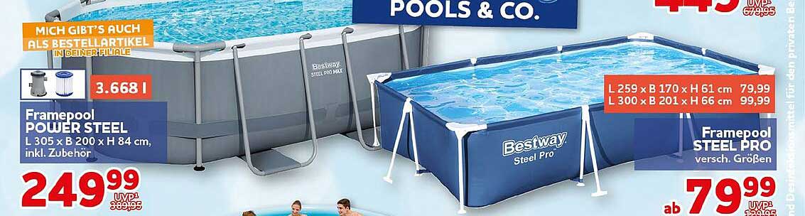 Framepool POWER STEEL L 305 x B 200 x H 84 cm, inkl. Zubehör
