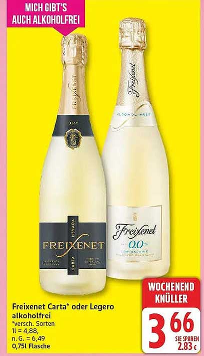 Freixenet Carta* oder Legero alkoholfrei