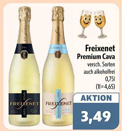 Freixenet Premium Cava versch. Sorten auch alkoholfrei 0,75l (1l=4,65)