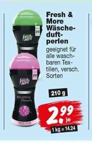 Fresh & More Wäscheduft-perlen geeignet für alle waschbaren Textilien, versch. Sorten