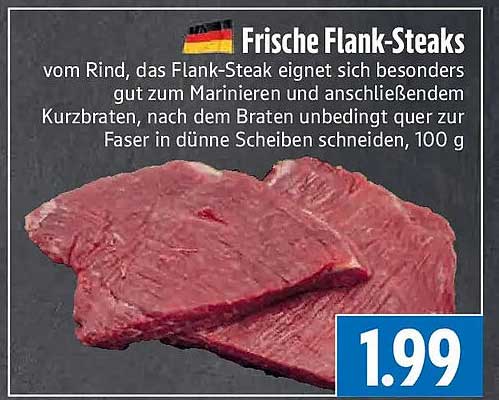 Frische Flank-Steaks